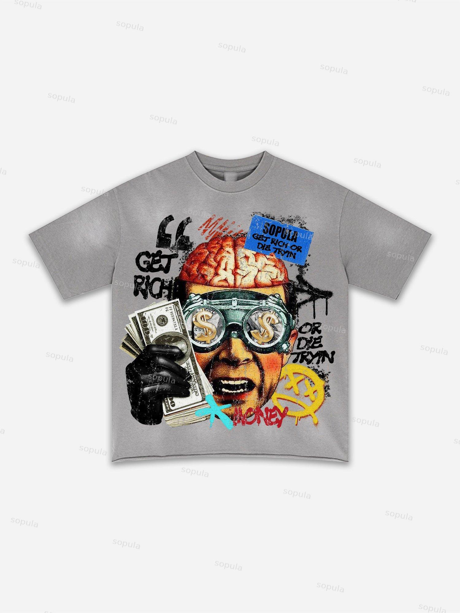 I Am Allergic To People Fun Zipper Boys Print Washed T-shirt Product Image