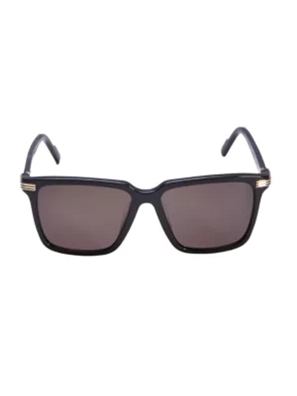 CARTIER 56mm Rectangular Sunglasses In Black Product Image