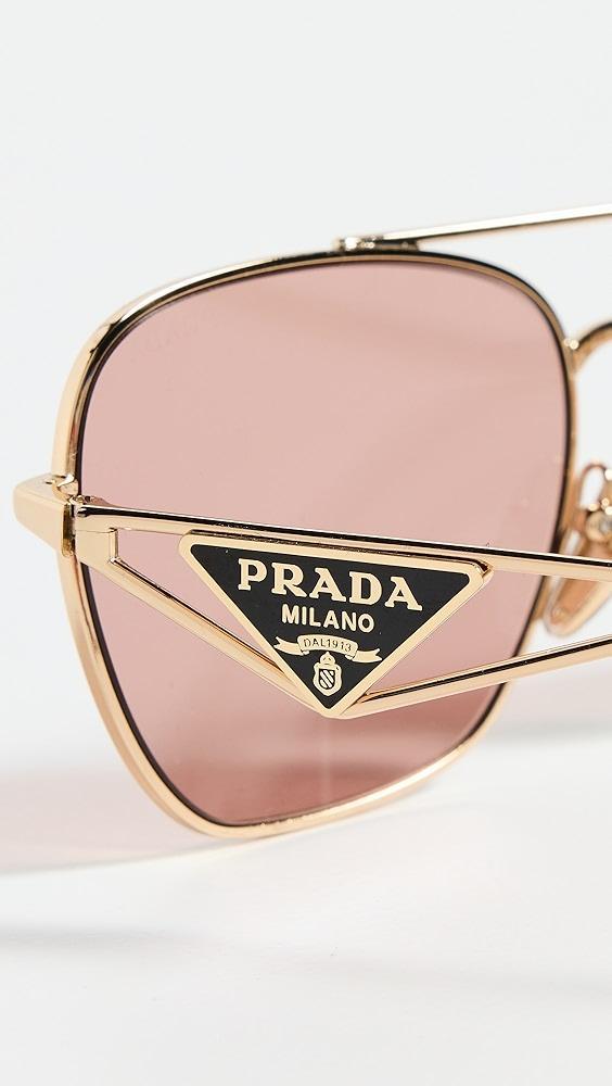 Prada Triangle Logo Aviators | Shopbop Product Image