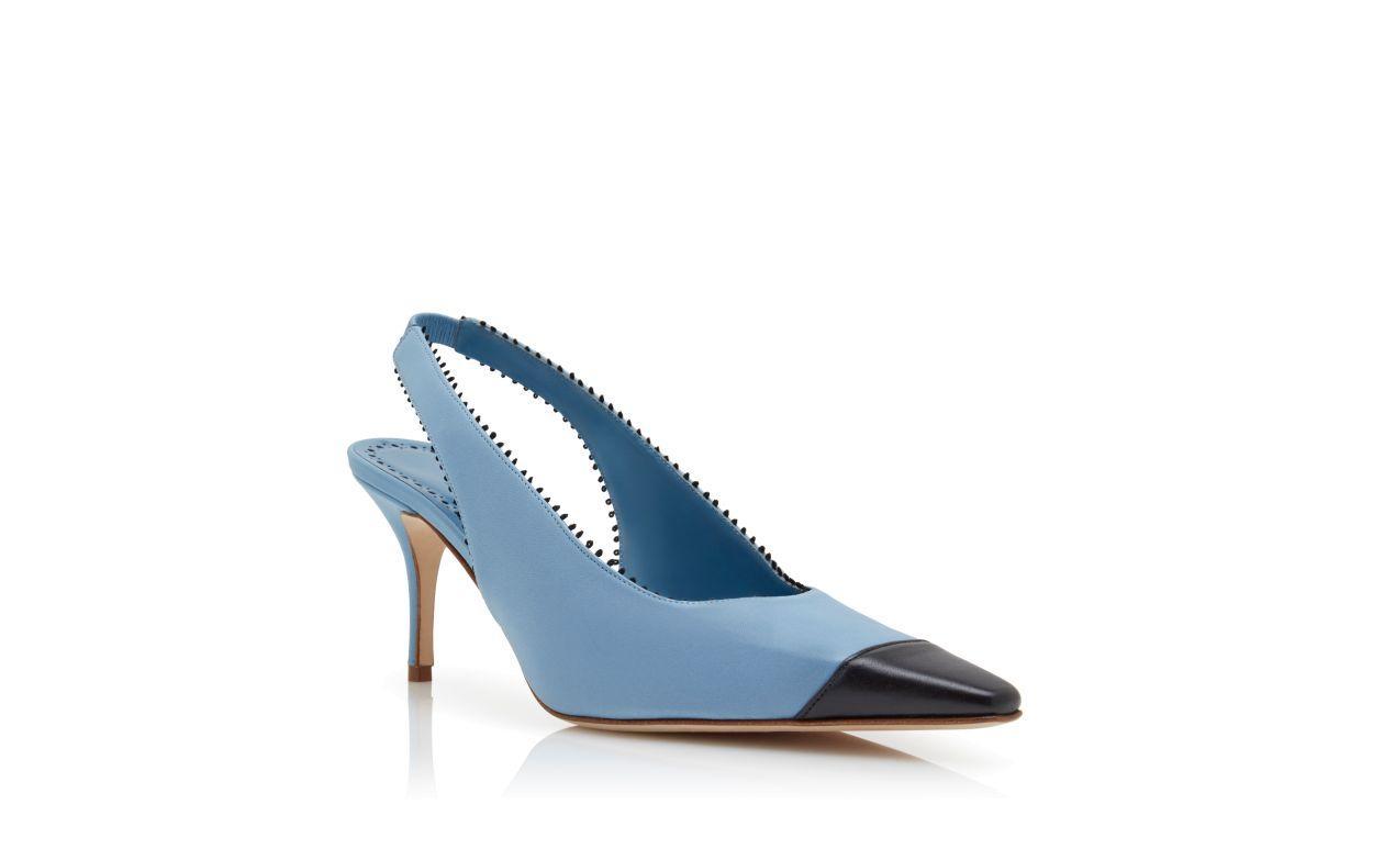 GAIUS Light Blue Nappa Leather Slingback Pumps Product Image