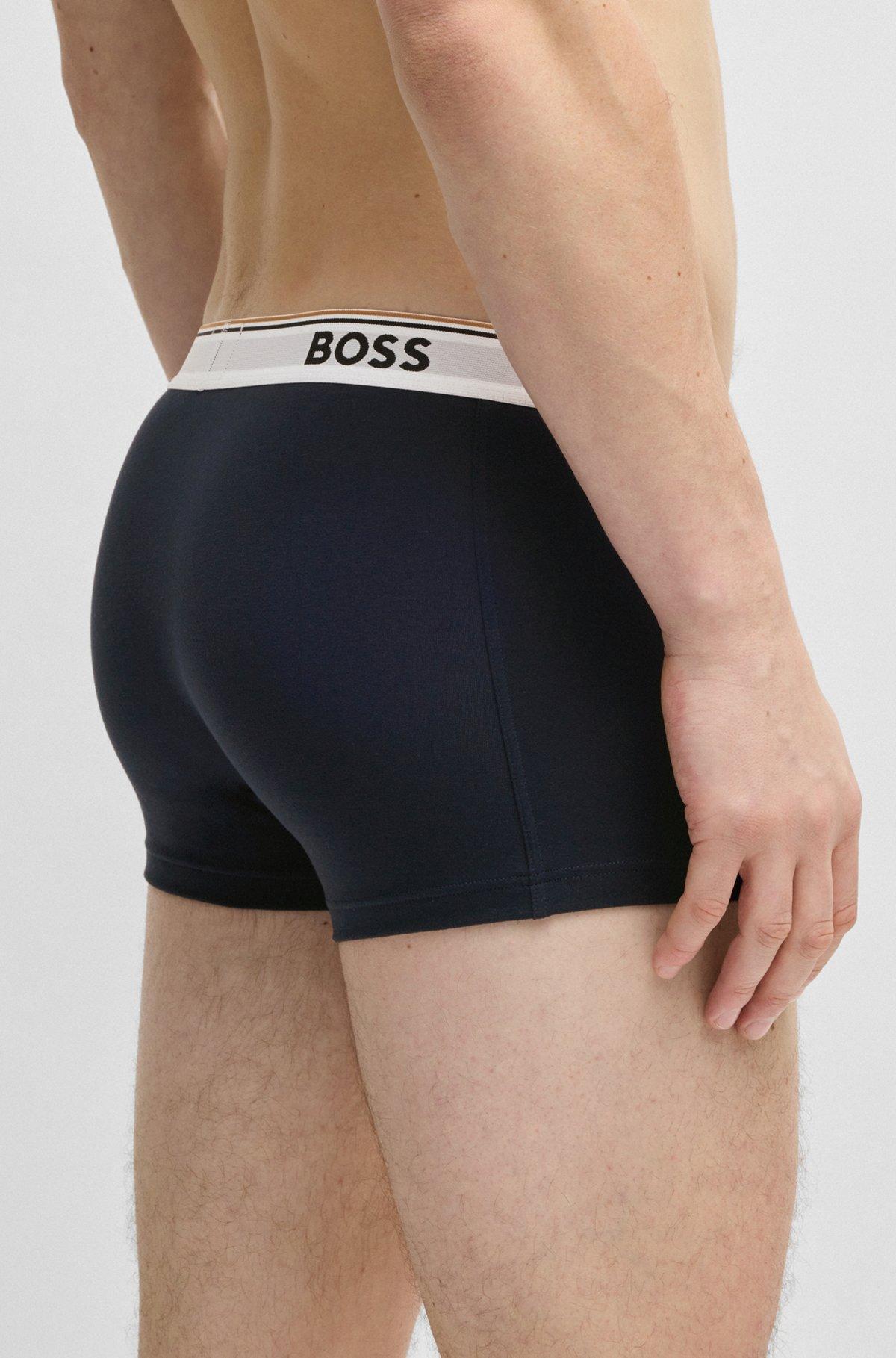 Three-pack of stretch-cotton trunks with logo waistbands Product Image