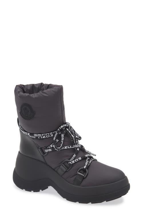 MONCLER Resile Puffy Nylon Lace-up Booties In Black Product Image