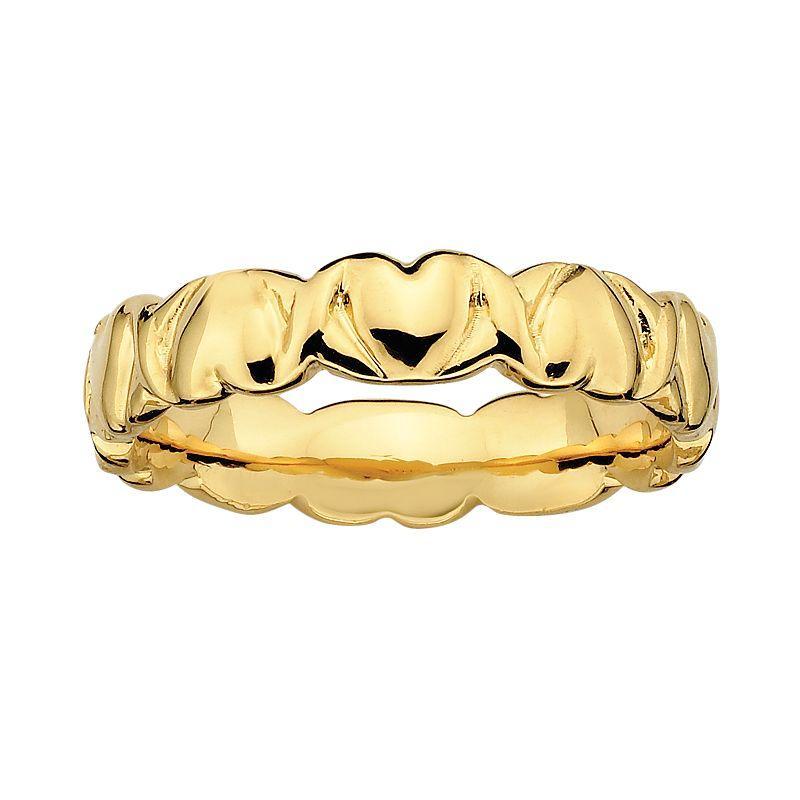 Stacks & Stones 18k Gold Over Silver Heart Stack Ring, Women's, Size: 6 Product Image