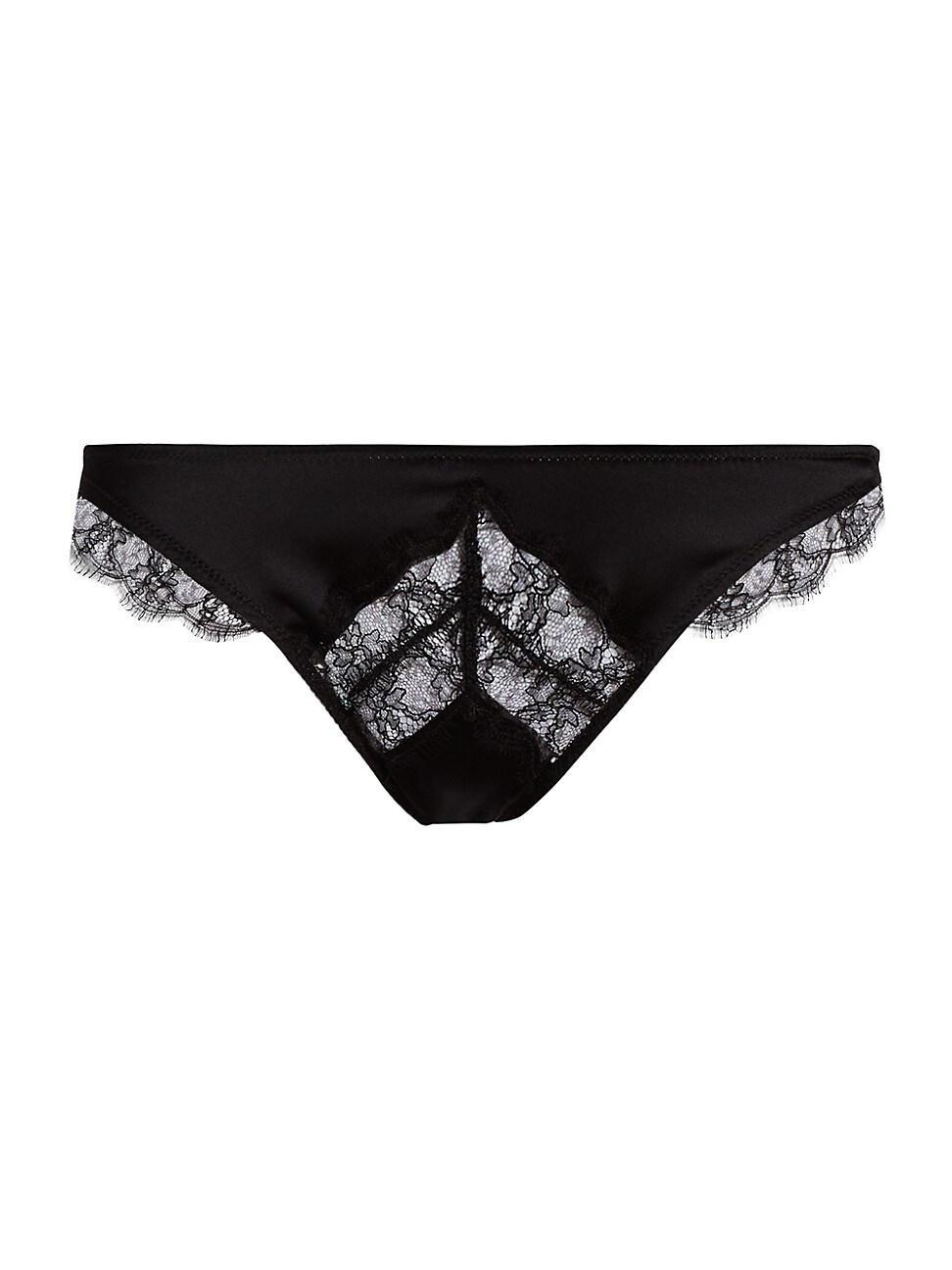 Womens Lace Inset Thong Product Image