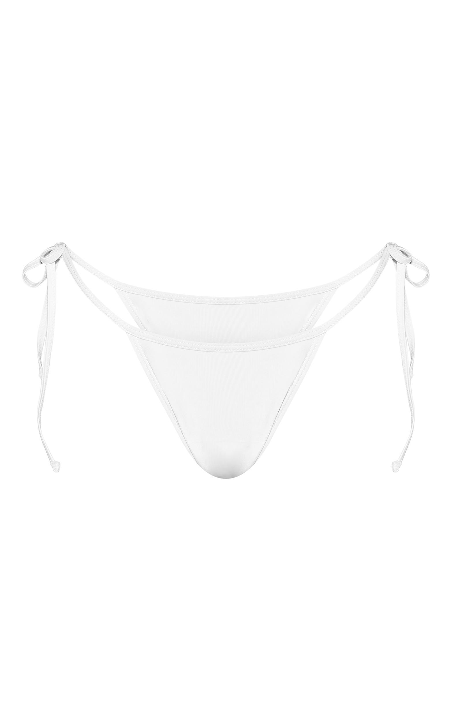 White Mix & Match Tie Side Bikini Bottom Product Image