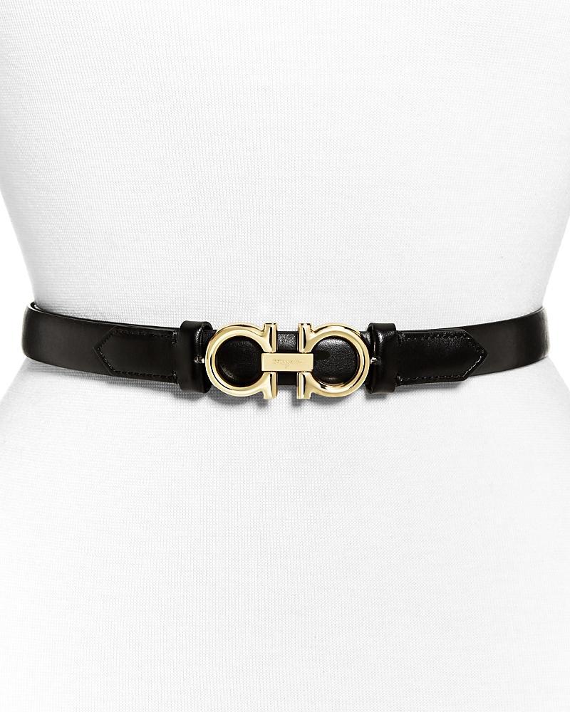 Womens Gancini Adjustable Cut-to-Size Reversible Hammered Leather Belt Product Image