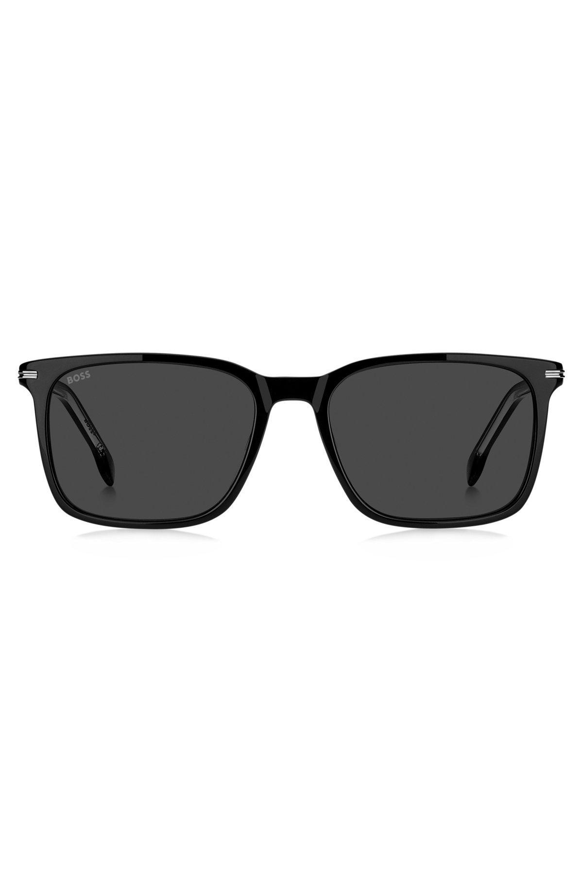 BOSS - Black-acetate sunglasses with silver-tone trims Product Image