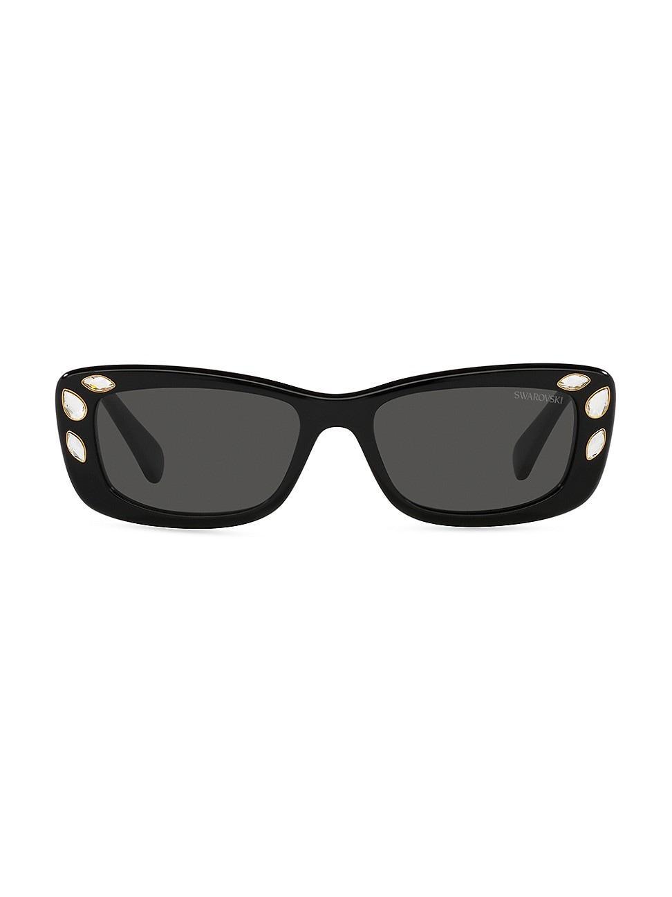 Swarovski SK6008 54mm Crystal Tortoise Rectangle Statement Sunglasses Product Image