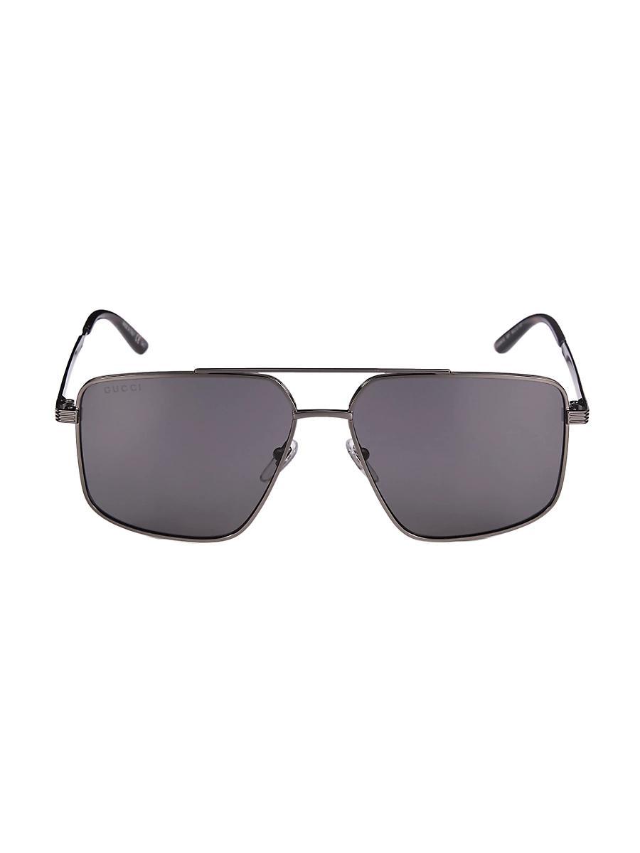 Mens Gucci Logo 60MM Aviator Sunglasses Product Image