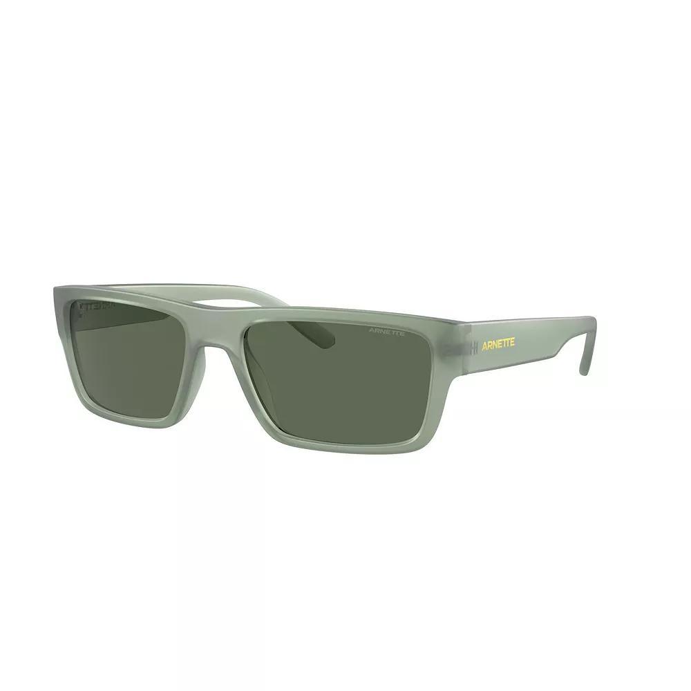 Men's Arnette AN433857-X 57mm Injected Rectangle Sunglasses, Dark Green Product Image