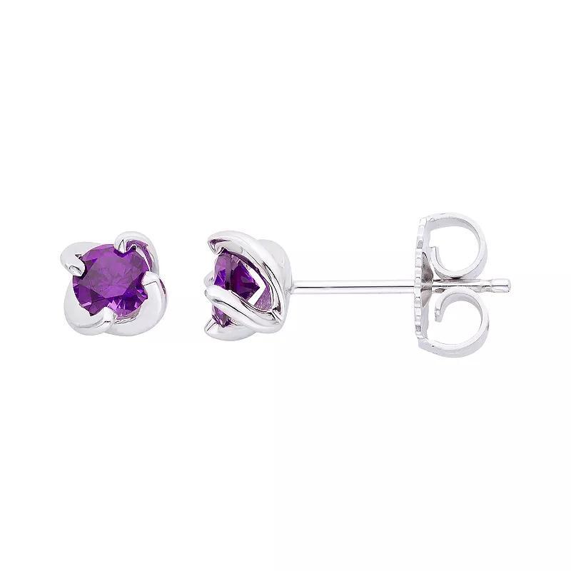 Boston Bay Diamonds Sterling Silver Birthstone Swirl Earrings, Women's, Red Product Image