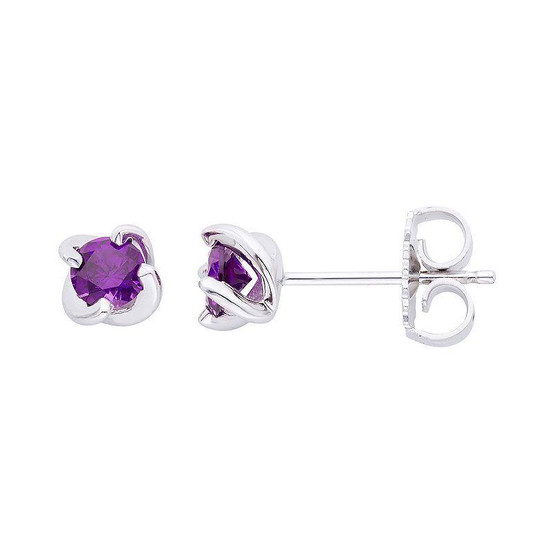 Boston Bay Diamonds Sterling Silver Birthstone Swirl Earrings, Women's, Red Product Image
