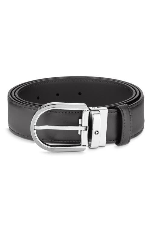 Mens Horseshoe Buckle Leather Belt Product Image