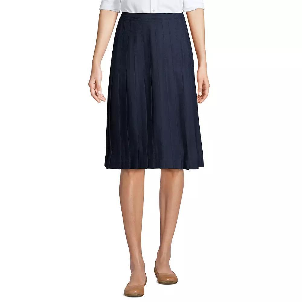 Women's Lands' End School Uniform Pleated Skirt, Size: 8, Classic Blue Product Image
