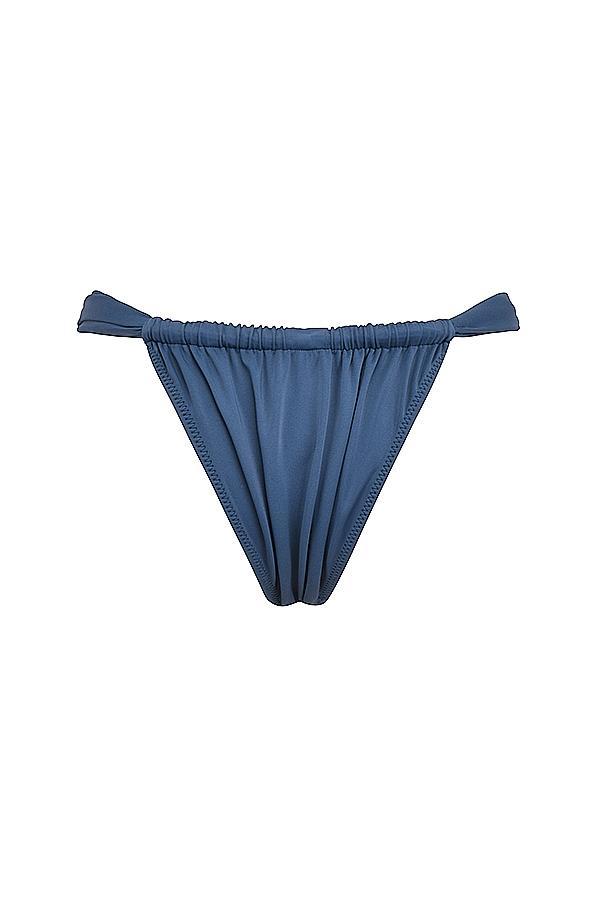 Athens  deep blue gathered high leg bikini bottom Product Image