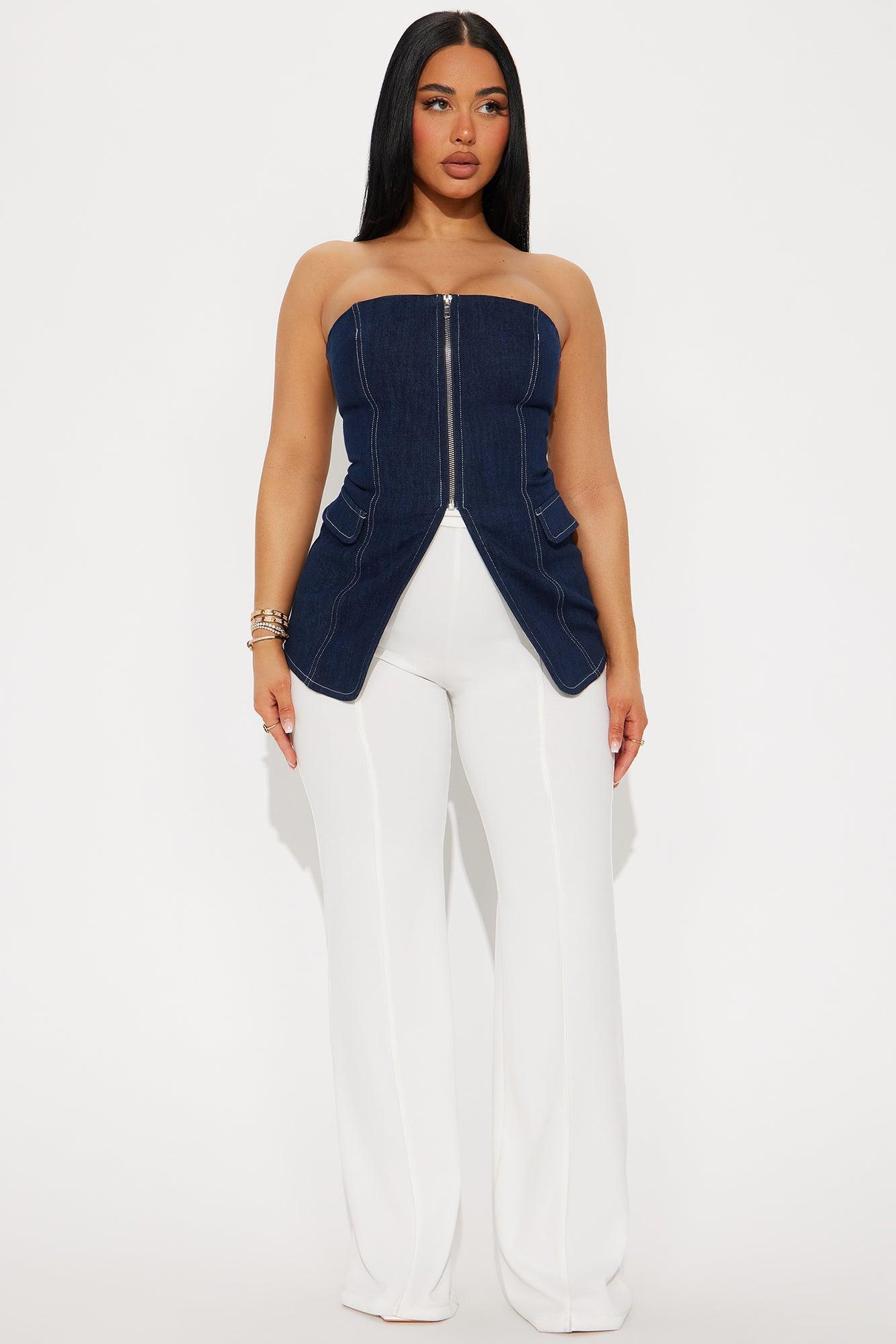 Make A Statement Denim Top - Dark Wash Product Image
