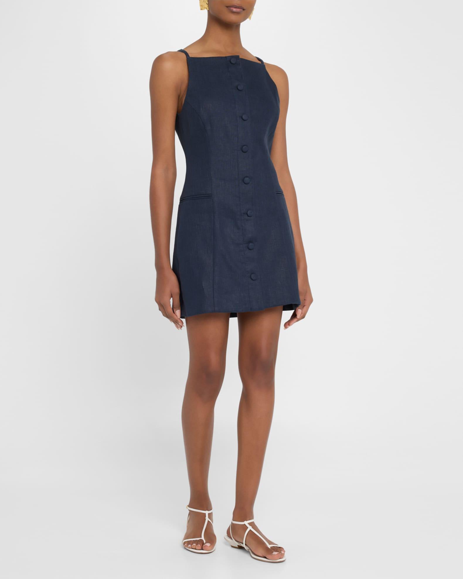 Ambra Button-Front Mini Dress Product Image