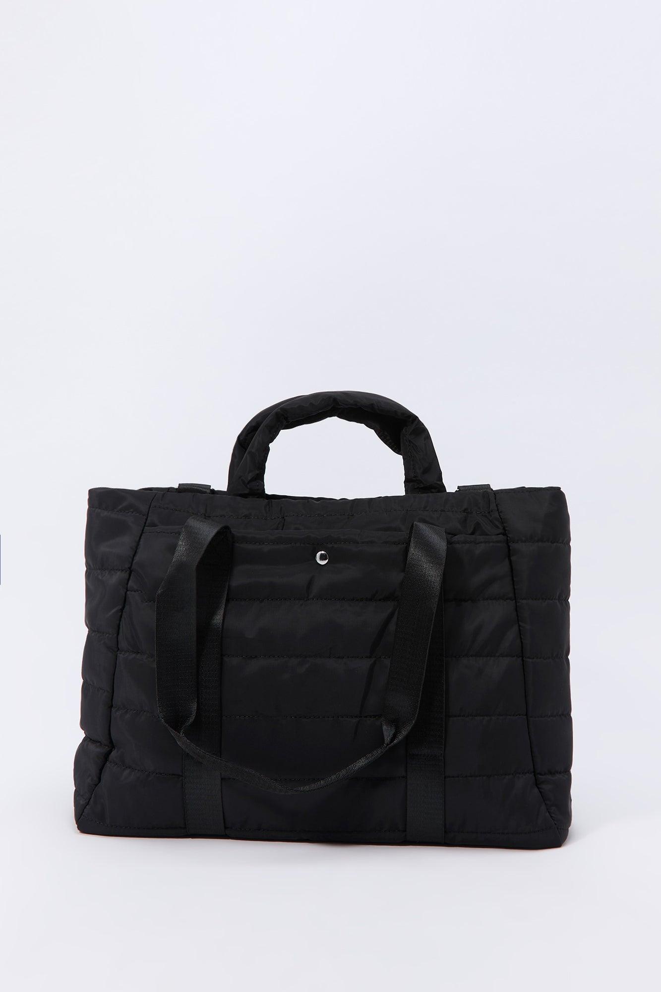 Quilted Nylon Tote Bag Female Product Image