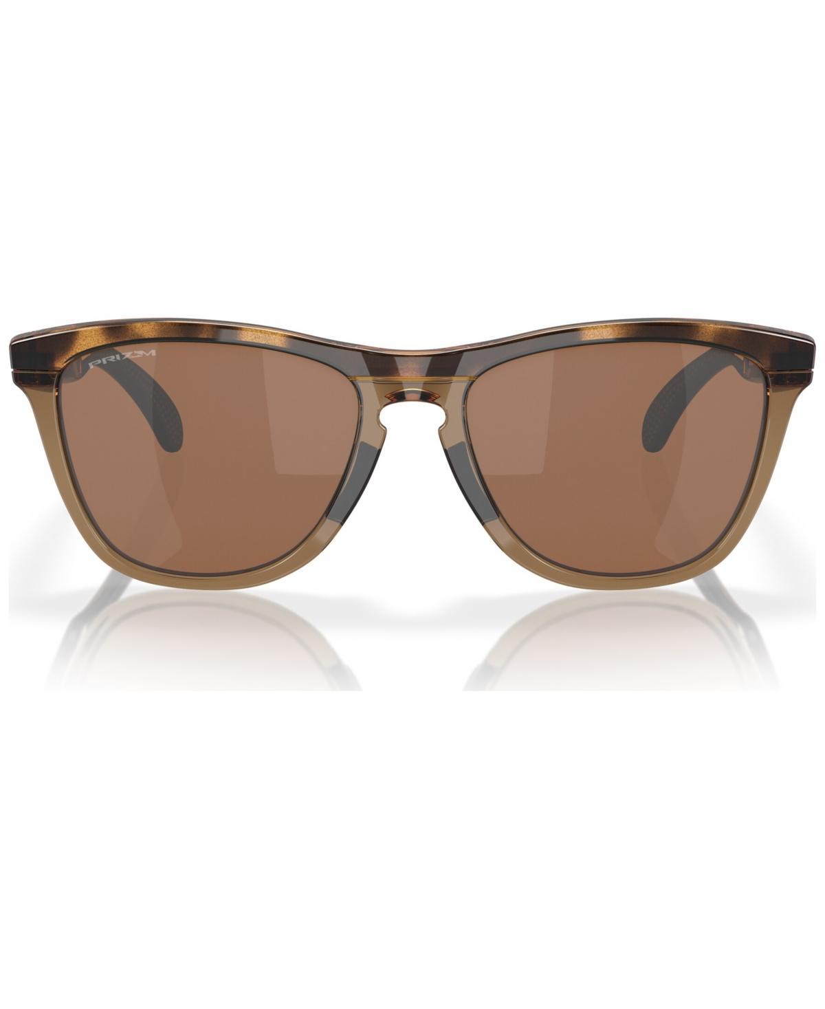 Oakley Mens OO9284 Frogskins Range 55mm Round Sunglasses - Matte Black/Prizm Grey Product Image