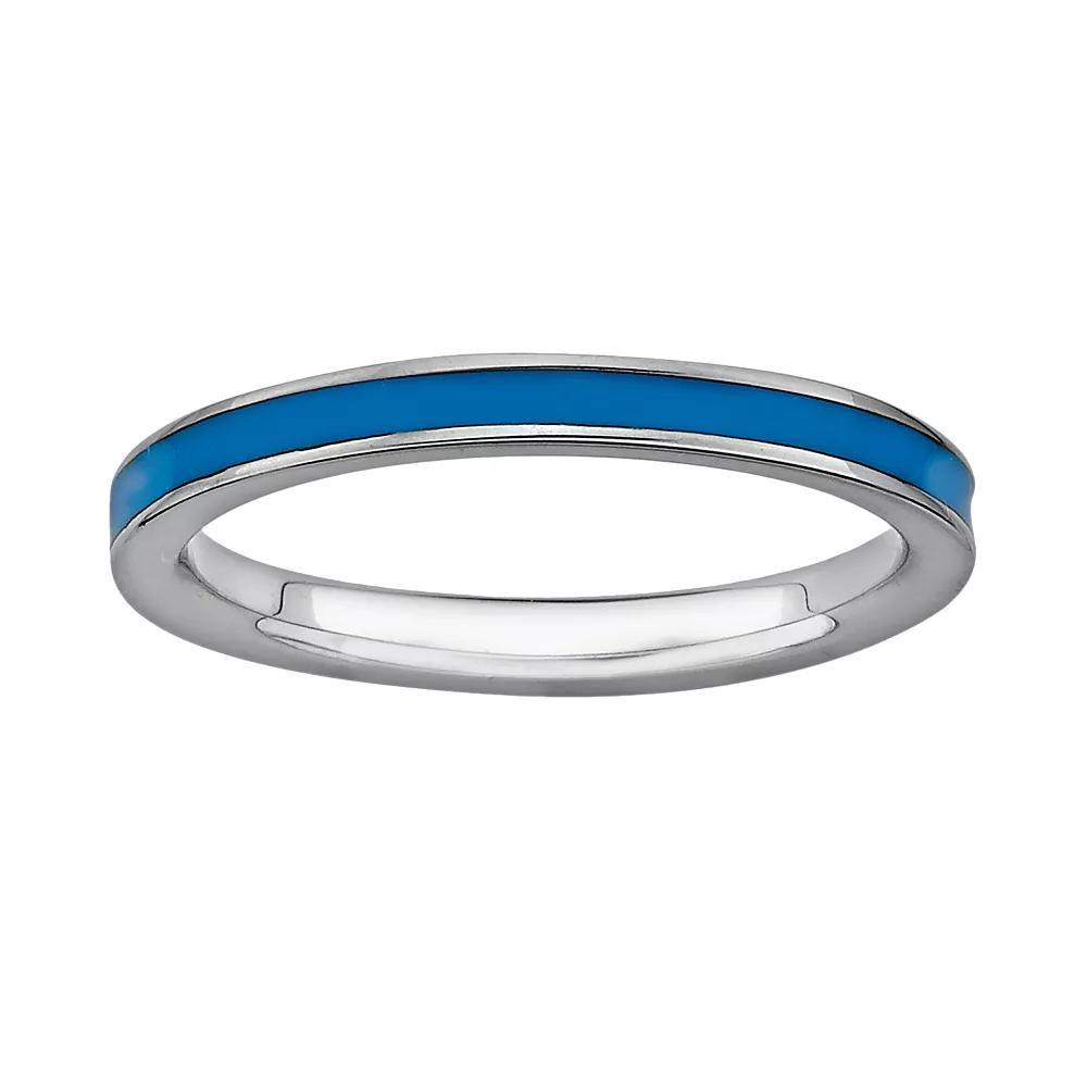 Stacks & Stones Sterling Silver Blue Enamel Stack Ring, Women's, Size: 5 Product Image