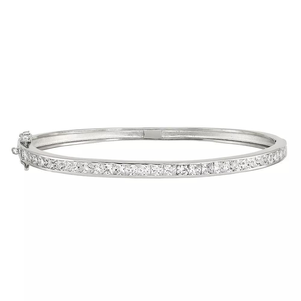 Sophie Miller Sterling Silver Cubic Zirconia Bangle Bracelet, Women's, Size: 8" Product Image