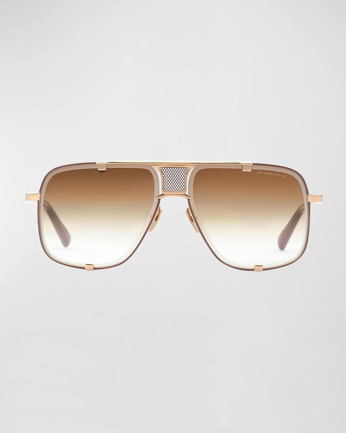 Mens Mach Five Metal-Acetate Aviator Sunglasses Product Image