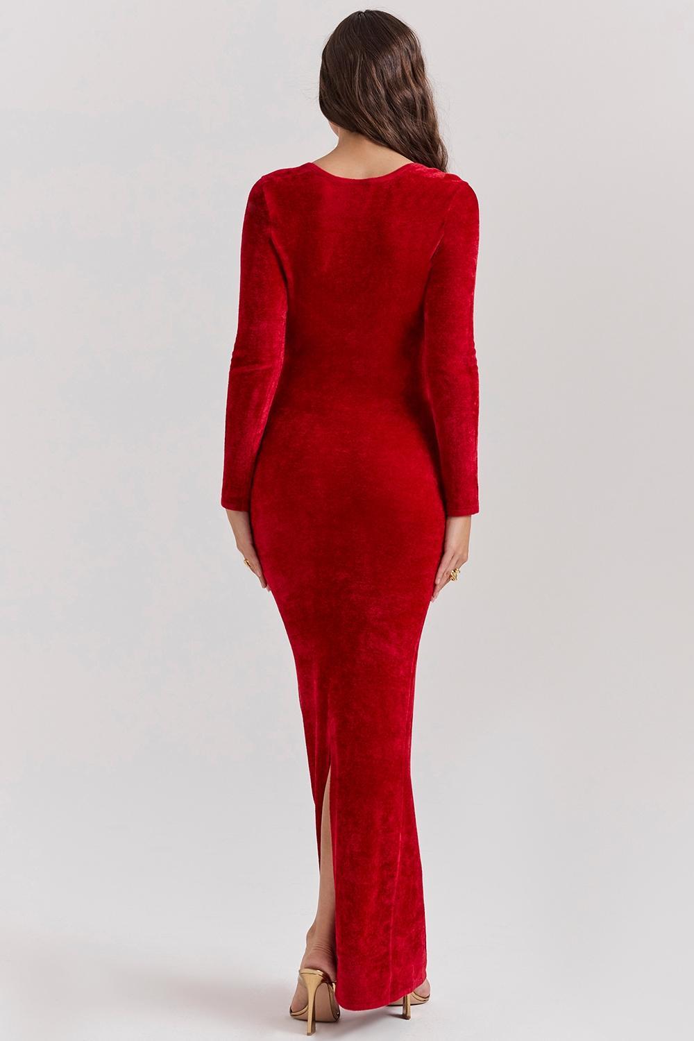 Aria  scarlet chenille sweetheart dress Product Image