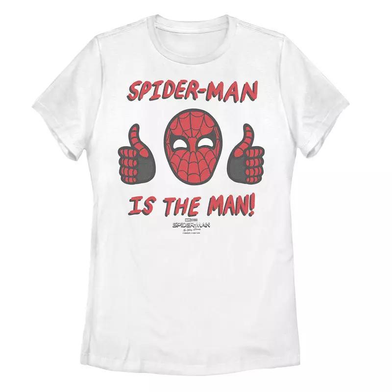 Juniors' Marvel Spider-Man No Way Home Spider-Man Thumbs Up Tee, Girl's, Size: XL, White Product Image