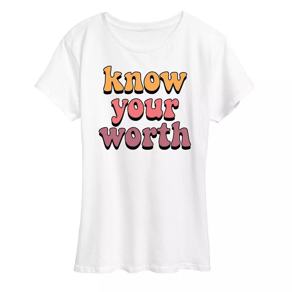 Plus Know Your Worth Graphic Tee, Womens Product Image