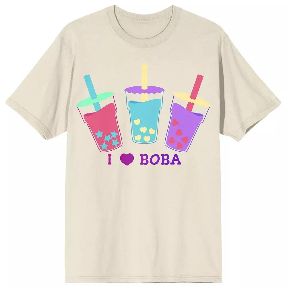 Men's Bobadorable I Love Boba Tea Tee, Size: Medium, White Product Image