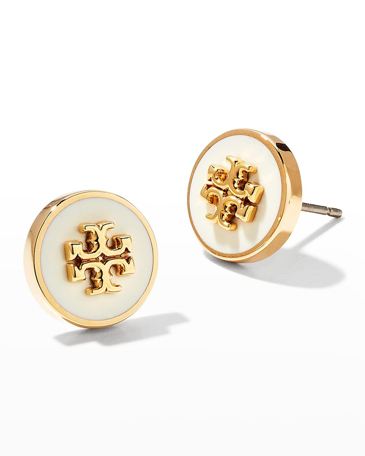 Kira Enamel Circle Stud Earrings Product Image