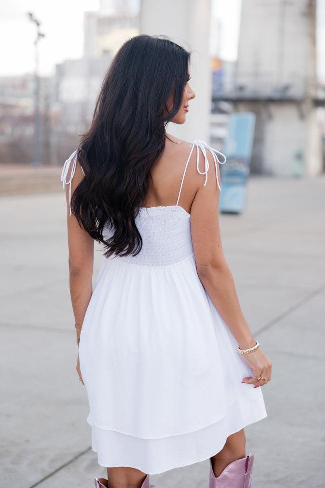 Small Town Roots White Woven Dress SALE Product Image
