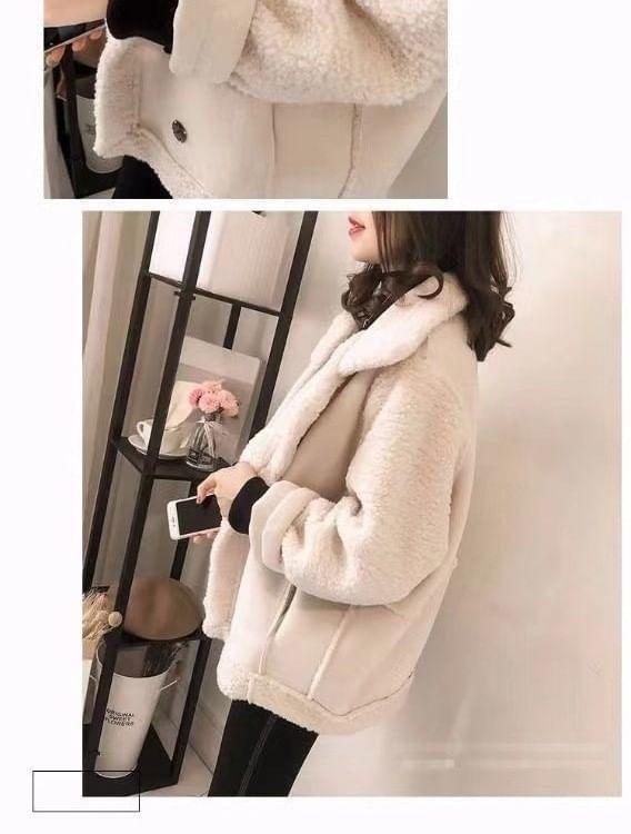 Fleece-Lined Double-Breasted Jacket Product Image