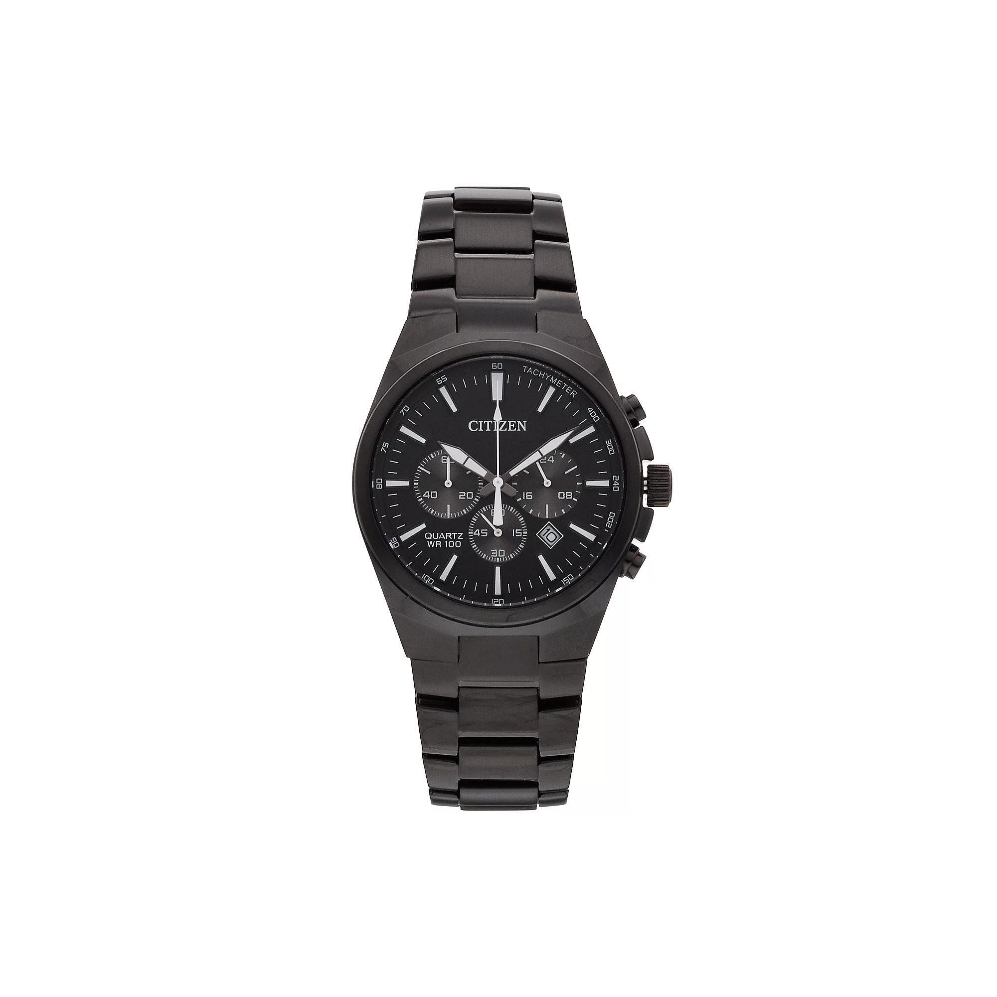 Citizen Men's Stainless Steel Chronograph Watch - AN8175-55E, Size: Large, Black Product Image