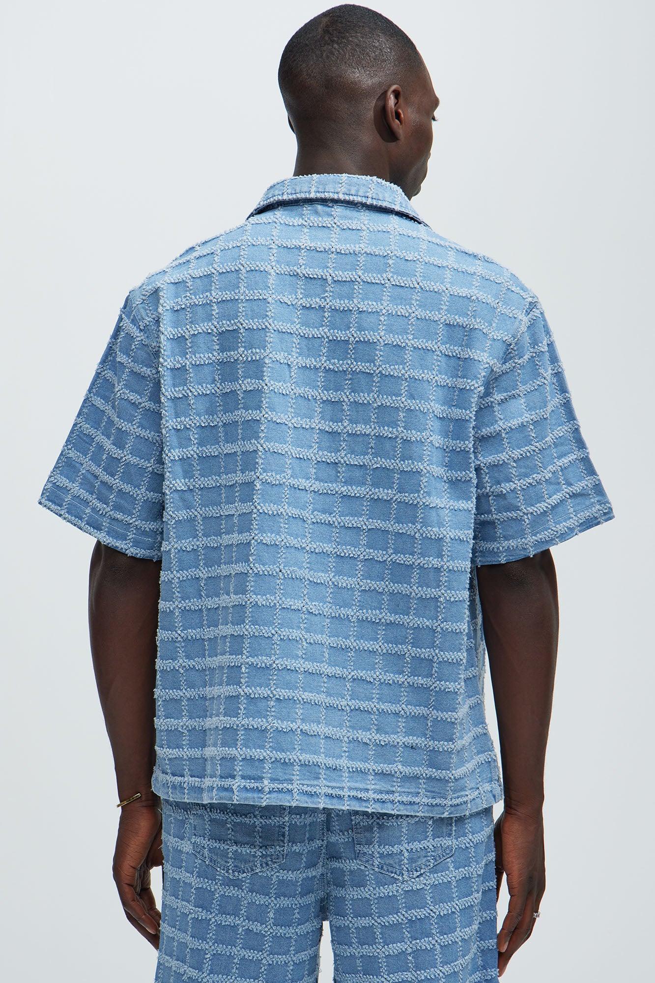 Saturday Morning Distressed Denim Shirt - Blue Wash Product Image
