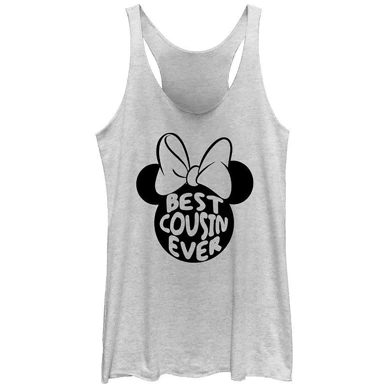 Disney's Minnie Mouse Best Aunt Ever Women's Racerback Tank Top, Size: Small, White Grey Product Image