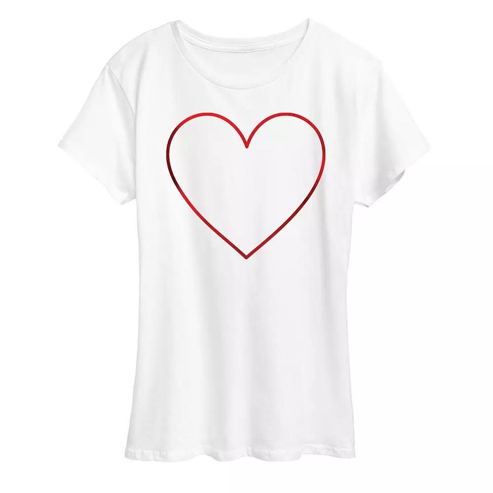 Womens Heart Outline Graphic Tee Product Image