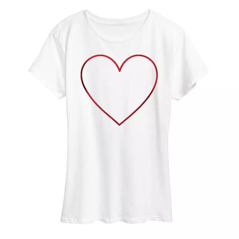 Womens Heart Outline Graphic Tee Product Image