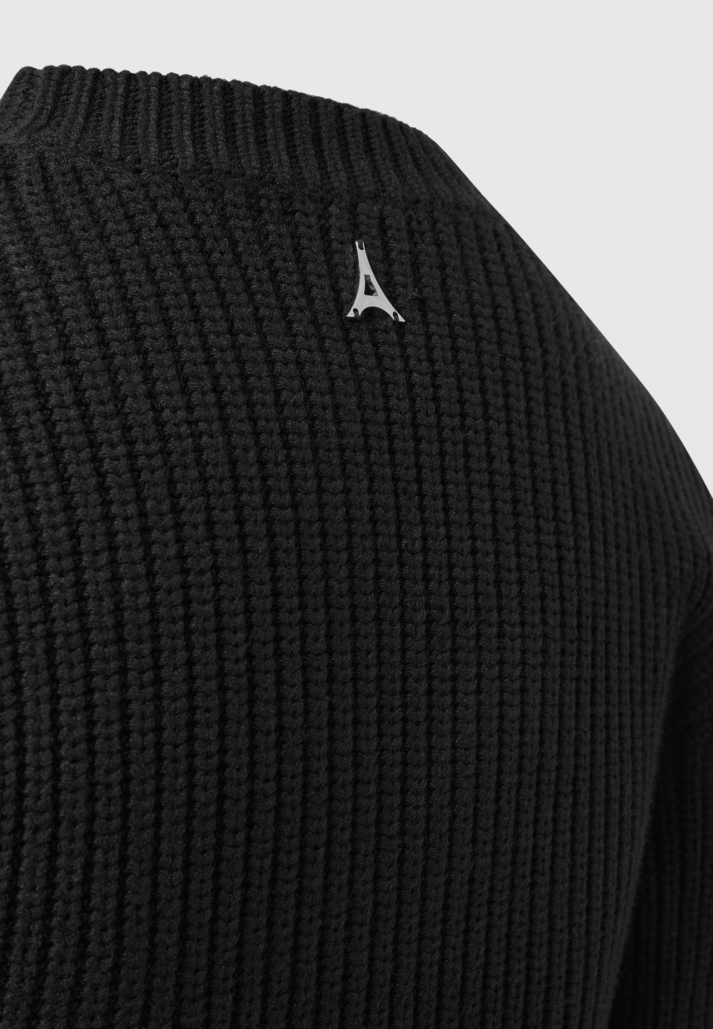 Asymmetric Knit Jumper Dress - Black Female Product Image