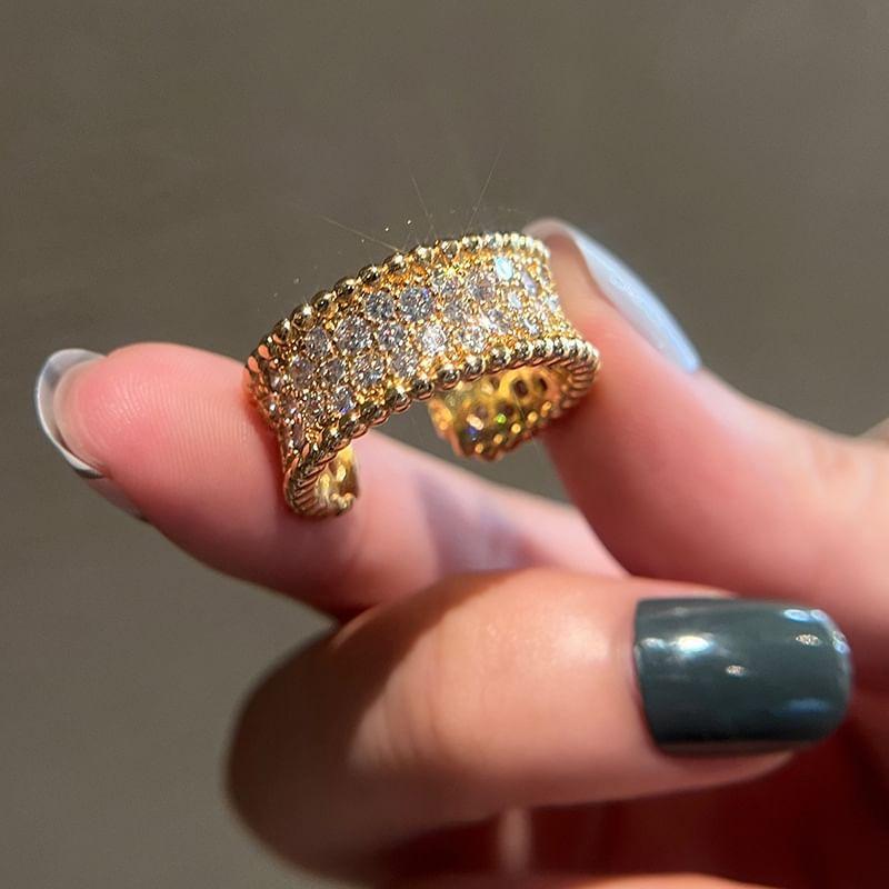 Rhinestone Alloy Open Ring Product Image