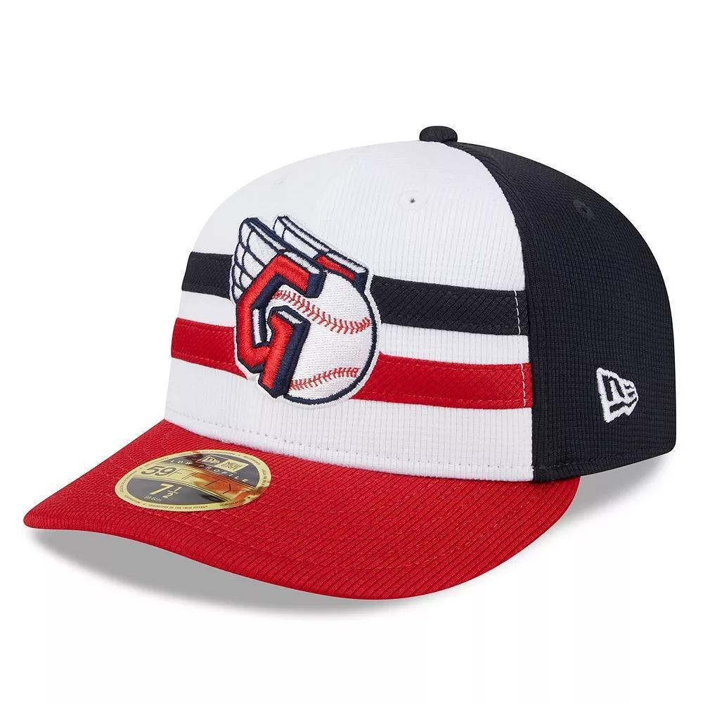 Men's New Era  White Cleveland Guardians 2024 Batting Practice Low Profile 59FIFTY Fitted Hat, Size: 7 5/8, Grd White Product Image