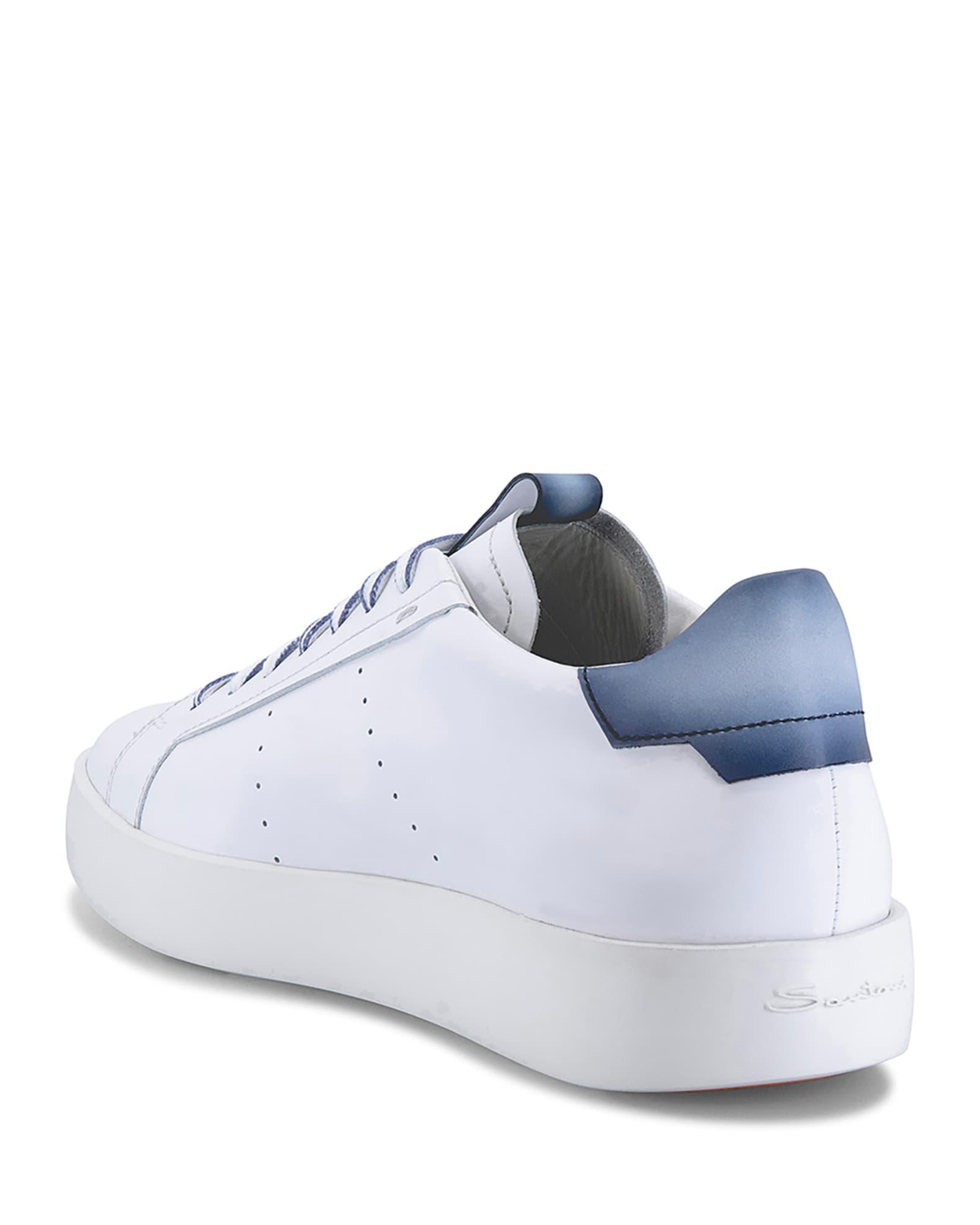 Men's Part Bicolor Leather Low-Top Sneakers Product Image