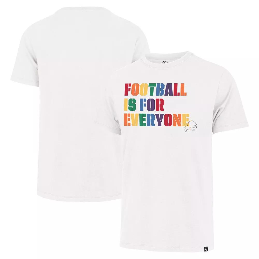 Men's '47 White Detroit Lions Pride Franklin T-Shirt, Size: XL Product Image