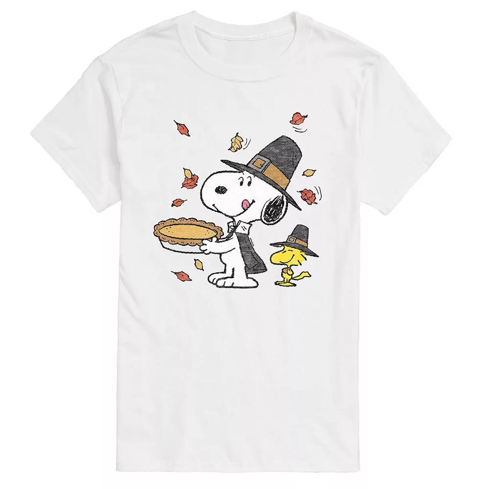 Men's Peanuts Thanksgiving Scene Tee, Size: Large, White Product Image