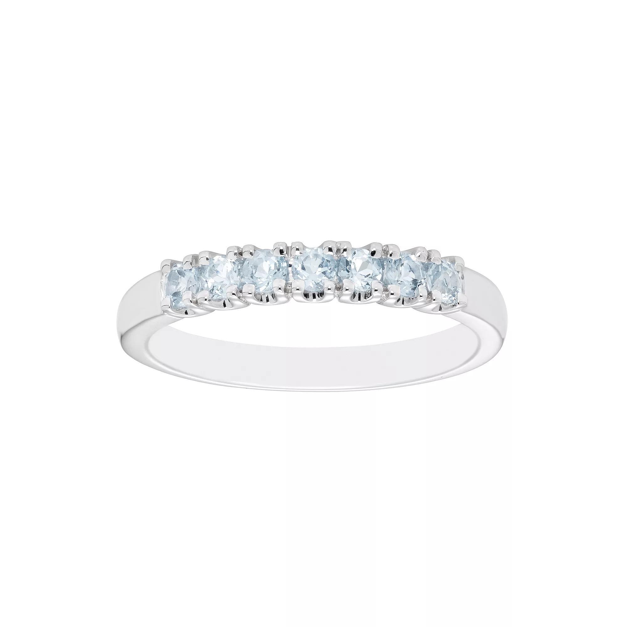 Boston Bay Diamonds Sterling Silver Aquamarine Stack Ring, Women's, Size: 7 Product Image