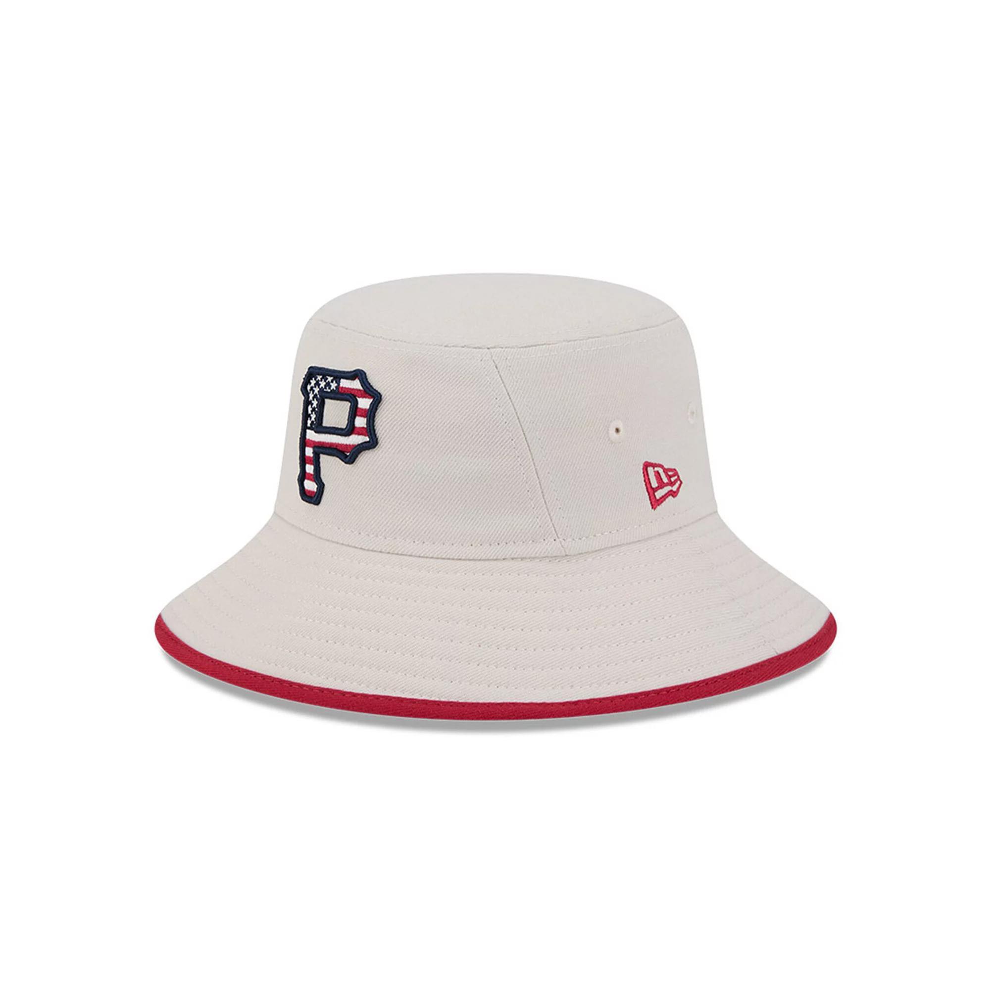 Men's New Era  Khaki Pittsburgh Pirates 2024 Fourth of July Bucket Hat, Beig K Product Image