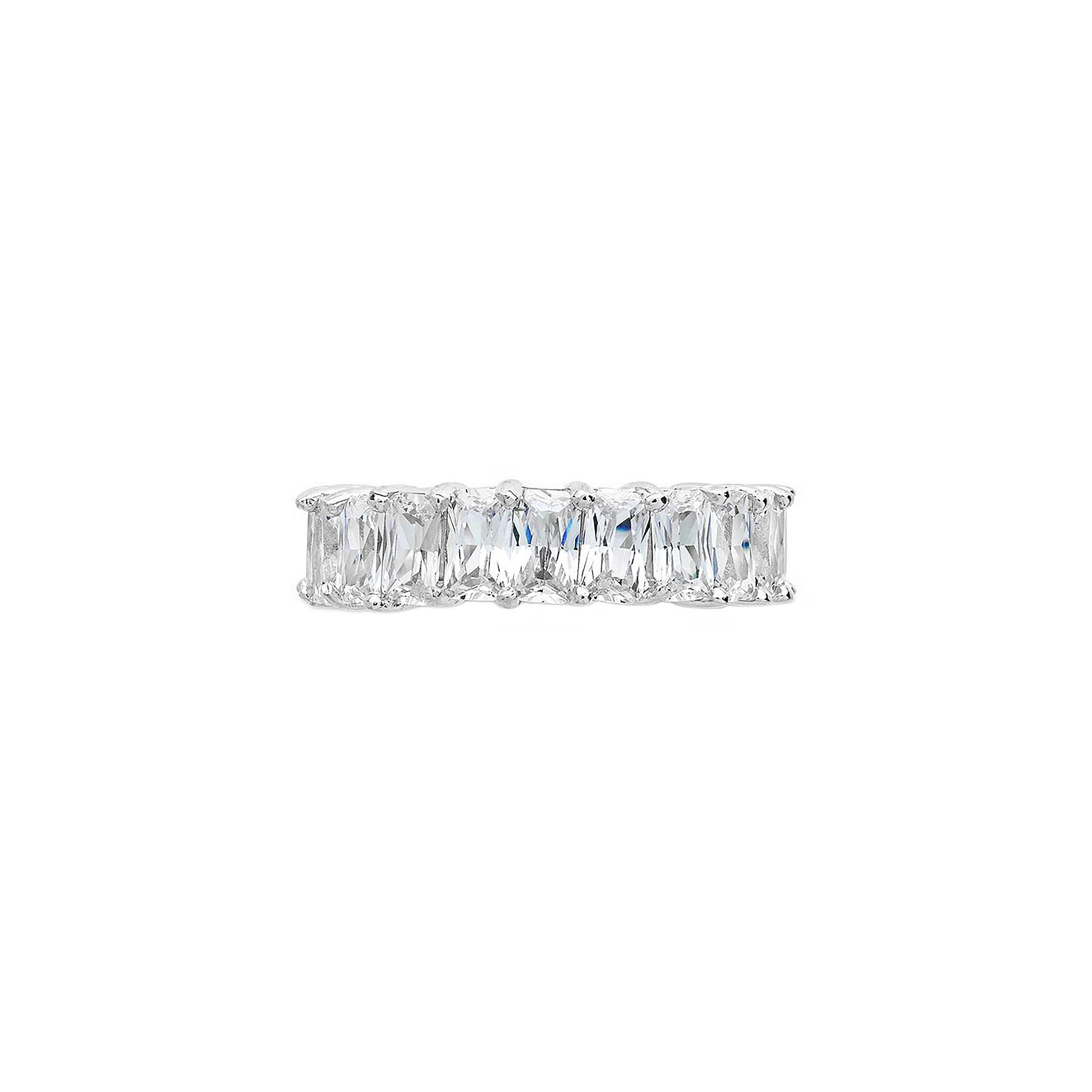 MC Collective Emerald Cut CZ Eternity Band Ring, Women's, Size: 7, Sterling Silver Product Image