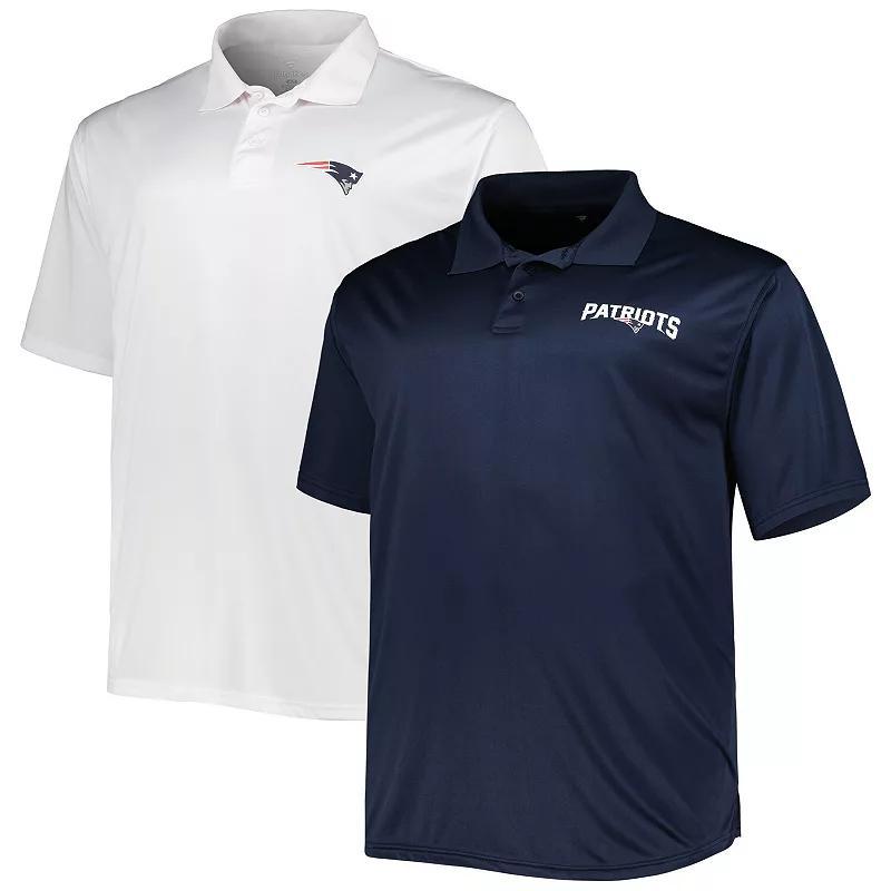 Men's Fanatics Branded Navy/White New England Patriots Solid Two-Pack Polo Set, Size: 2XB, Blue Product Image
