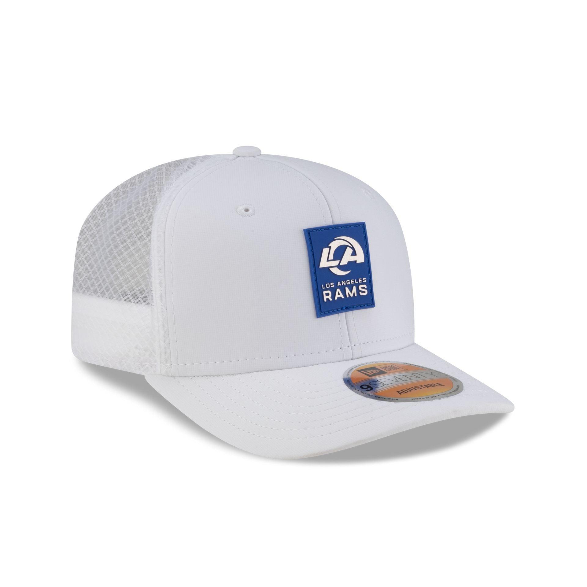 Los Angeles Rams 2025 Sideline Hot Weather White 9SEVENTY Trucker Hat Male Product Image