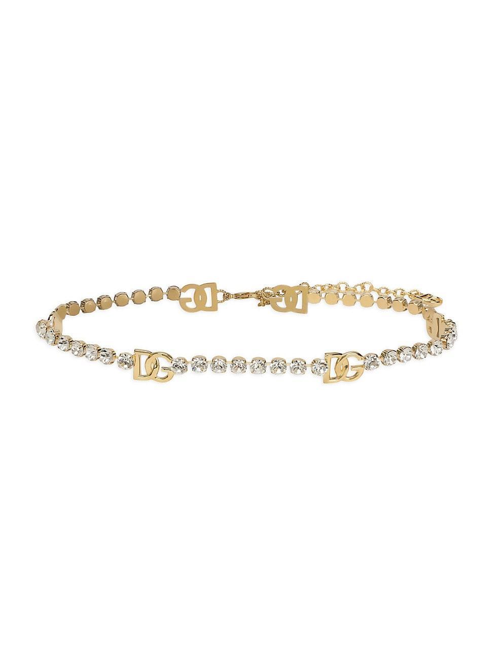 Womens Logo Crystal Chain-Link Belt Product Image